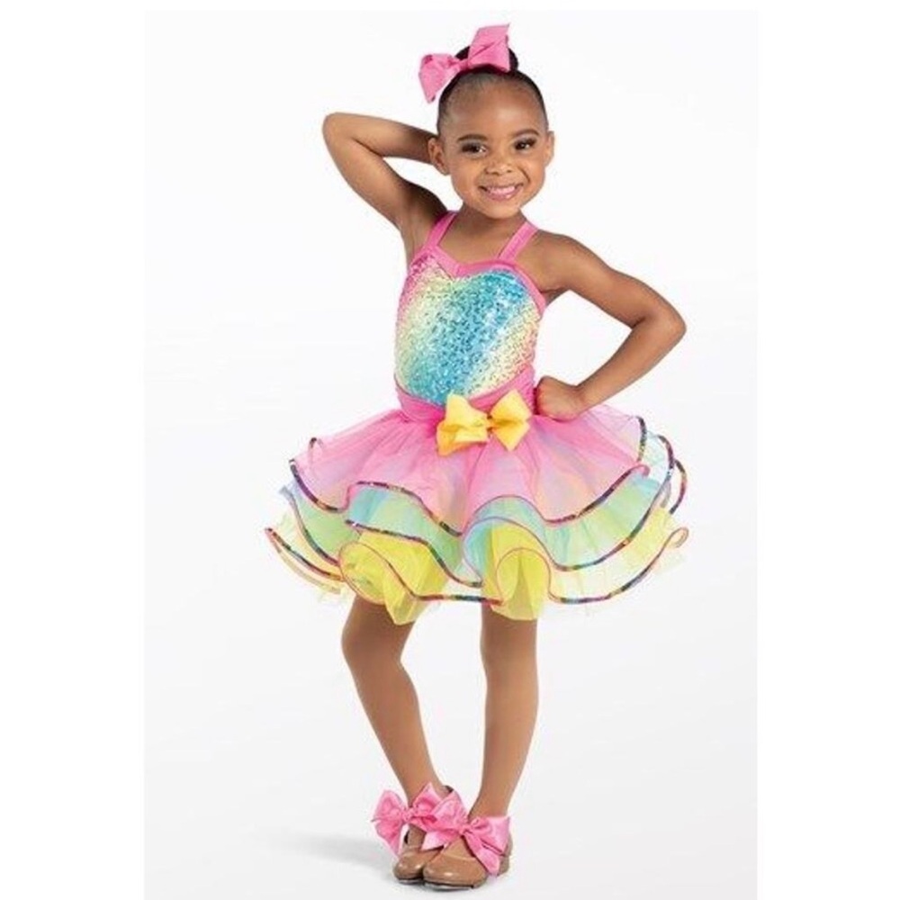 Weissman Sequin Dance Costume in Rainbow Color Size: XS